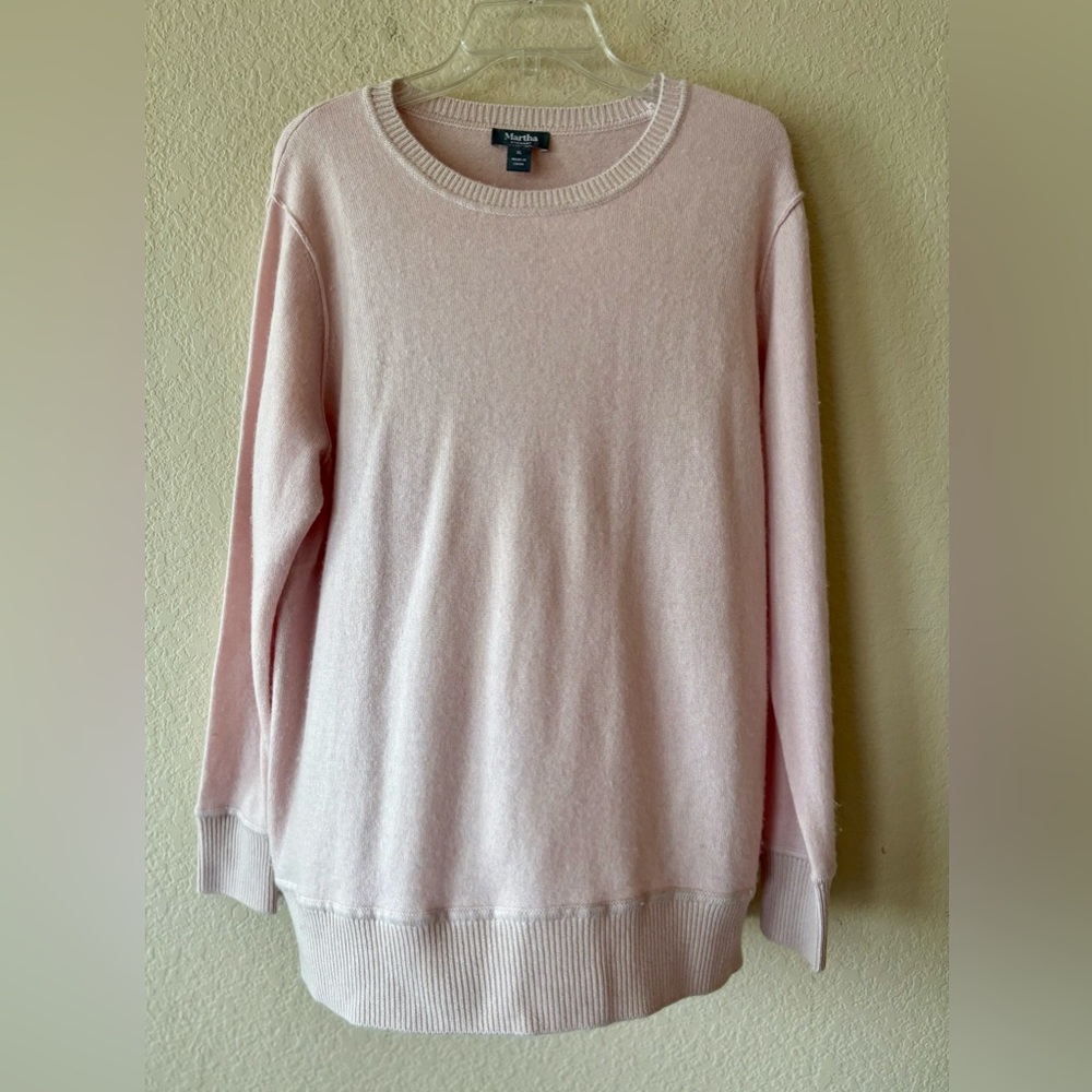 MARTHA STEWART CASHMERE BLEND CREW NECK SWEATER PULLOVER TOP Sz XL PINK